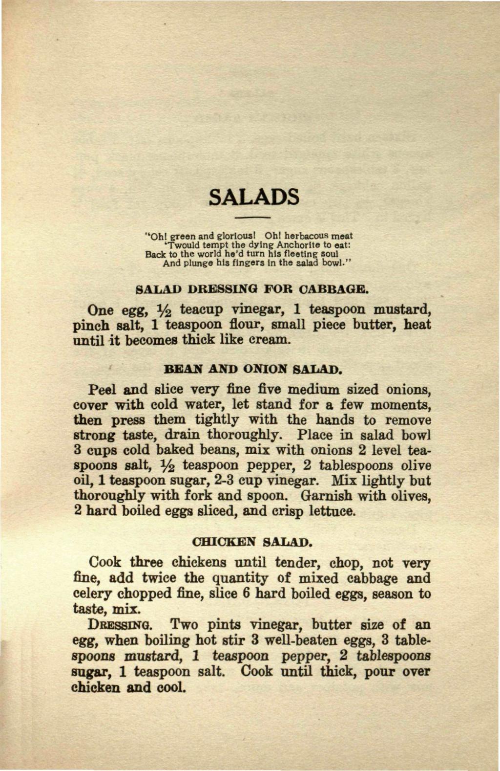 SALADS "Oh! green and glorious! Oh!