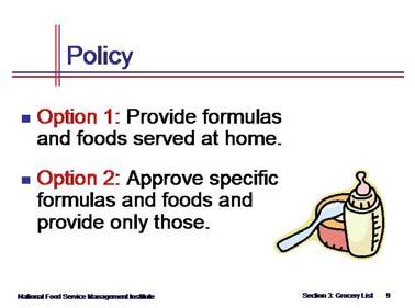 Section 3 Food Purchasing for Child Care Centers p. 16 Standard Stock Items (cont.