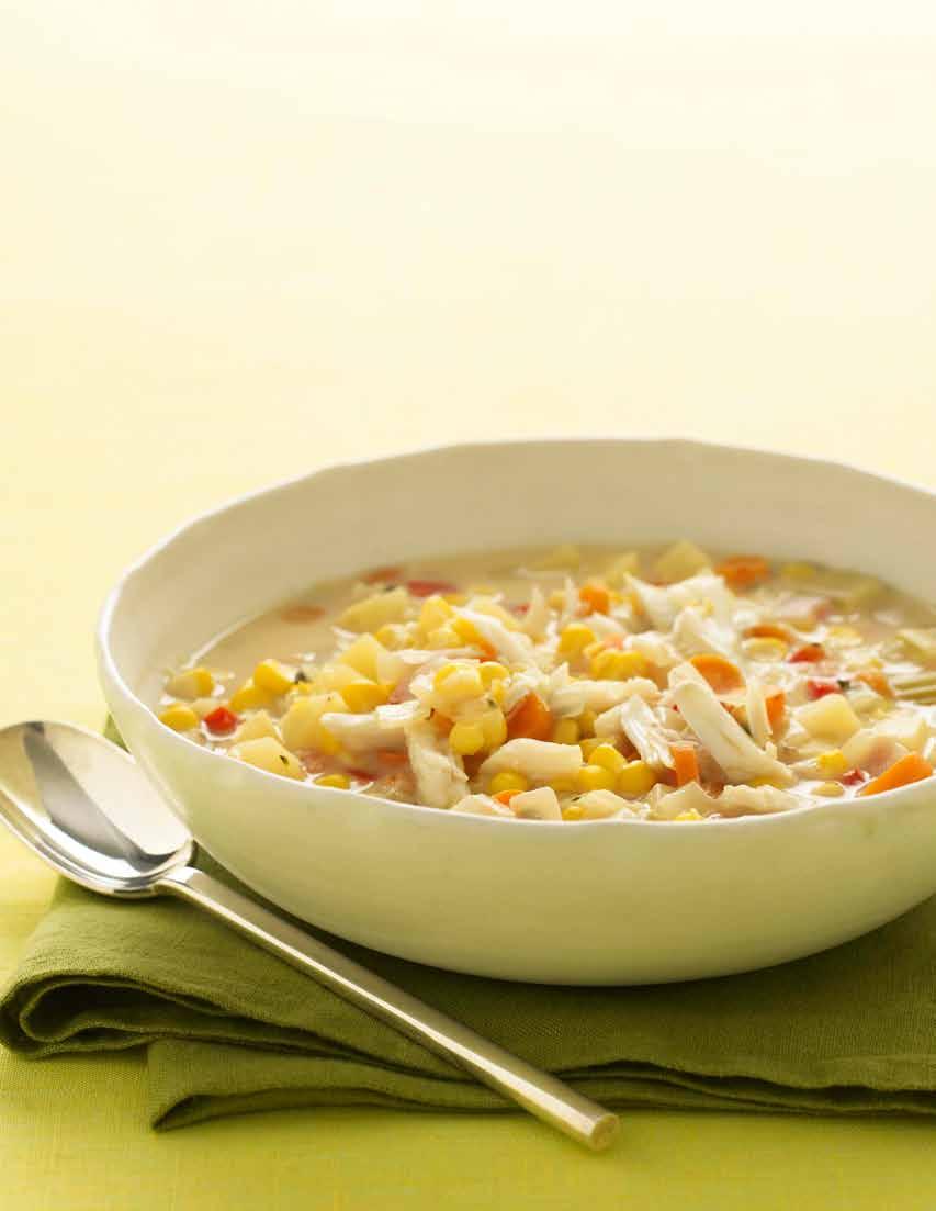 Slow Cooker Corn and Crab Chowder makes 4 servings Prep 15 minutes Slow Cook on HIGH for 5 hours or LOW for 7 hours 2 cans (14.