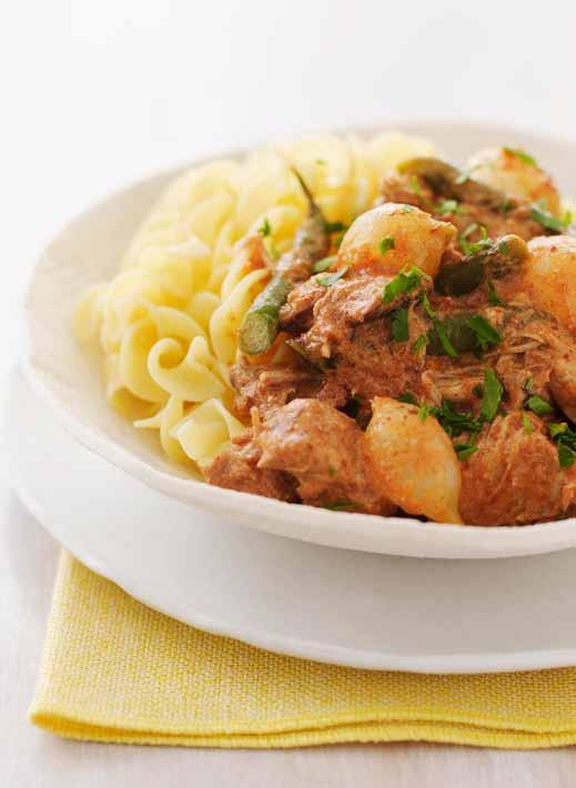 Chicken Paprikash Get more chicken recipes slowcookerchicken makes 6 servings Prep 15 minutes Slow Cook on HIGH for 4 hours or LOW for 61/2 hours 11/2 pounds boneless, skinless chicken thighs, cut