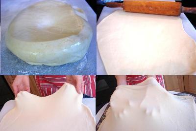 Roll out and stretch the strudel dough. Photo Credit: J.McGavin After 1 hour, the dough should be firm and springy.
