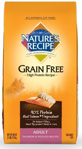Real shreds of chicken or fish No artificial colors, flavors or preservatives No meat by-product meals, corn or wheat Grain Free dry recipes are made with 40% protein to