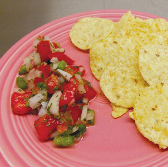 Fresh Garden Salsa Ingredients: 2 large ripe, red slicing tomatoes, cored and chopped 1 small white onion, chopped 1 green onion, top included, chopped 1 to 3 jalapeno peppers, finely chopped ¼ cup