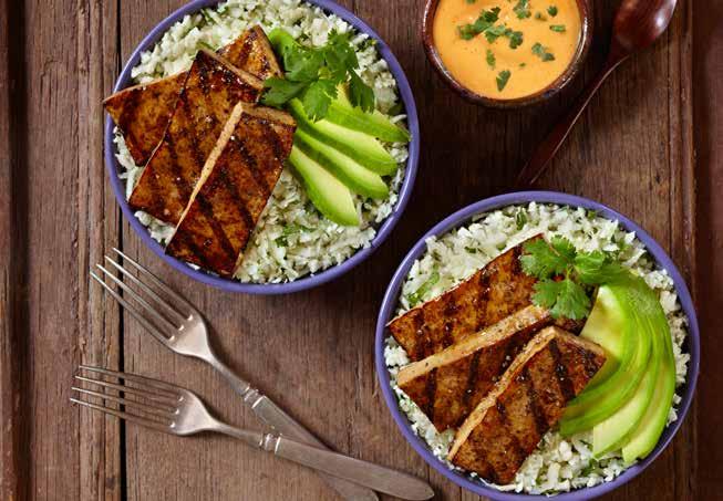 Grilled Balsamic Tofu with Cauliflower Cilantro Rice House Foods 14 entrees // Simply Soyfoods 1 package House Foods Premium or Organic Tofu Firm or Extra Firm, drained and pressed well 1/4 cup