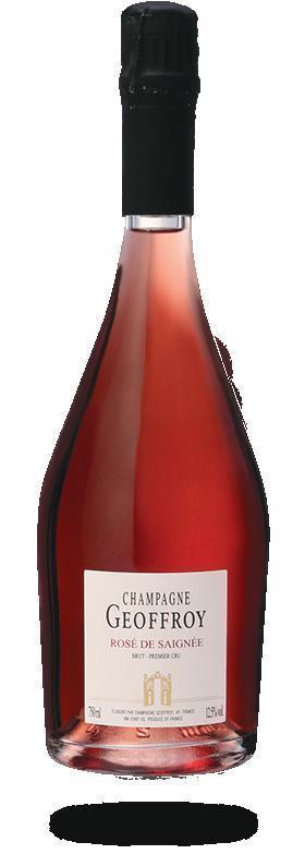 ROSÉ DE SAIGNÉE BRUTFor Rosalie Champagne Geoffroy is one of the very rare Houses that makes its rosé Champagne by leeching during maceration of Pinot Noir.