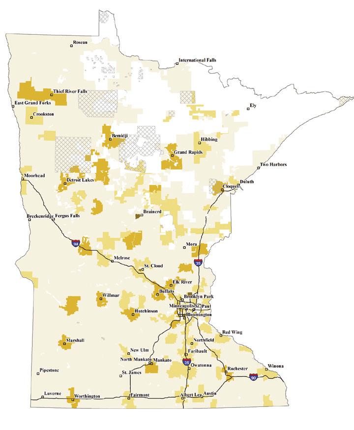areas, while many small towns and rural communities across Minnesota are relatively underserved.