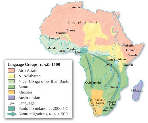 Section 1 The West Africans who migrated south and east