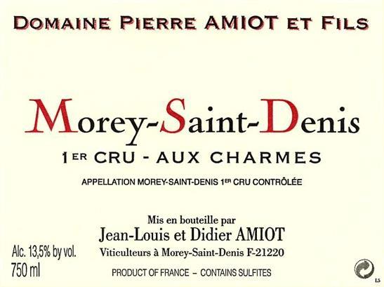 2002 Domaine Pierre Amiot & Fils Morey-Saint-Denis 1er Cru "Aux Charmes" Pierre Amiot is a short, rotund man with a luxuriant moustache 5th generation sons Jean-Louis and Didier took over after
