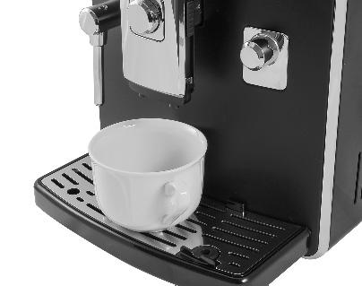 To brew 2 cups, press the button twice; the machine brews half of the entered quantity and briefly interrupts dispensing in order to grind the second coffee dose.