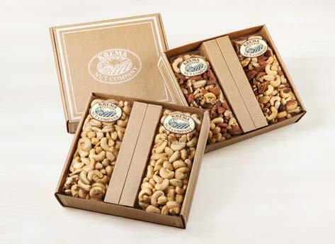 DUO GIFT BOXES Krema s famous Giant Cashews or irresistable Gourmet Mix now in new gift boxes. 205: Giant Cashews (2 lbs./32 oz.) $34.