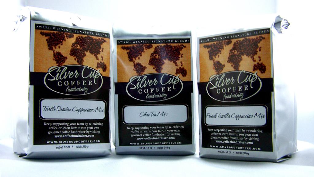 Flavored coffees are available in French Vanilla, Cinnamon Hazelnut, and Irish Cream. Cappuccino and Chai Powders Yum!