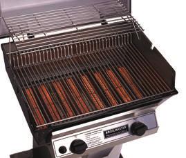 Broilmaster R3 Infrared Gas Grills Includes: Large Cast Aluminum Grill Head 2-Piece Stainless Steel Rod Cooking Grids adjusts to 3 levels Electronic Ignition Analog Heat Indicator 100-1,000 F