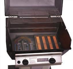 Total Cooking Area 695 Sq. In. Direct Broiling Area 442 Sq. In. Warming Rack 253 Sq. In. Broilmaster R3 Infrared Gas Grills Broilmaster Infrared Gas Grill Head includes 2 Infrared Burners Weight List Price R3.