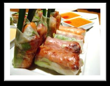 sprouts & peanut sauce. (4 pieces) a12. Grilled lemongrass chicken rolls $6.
