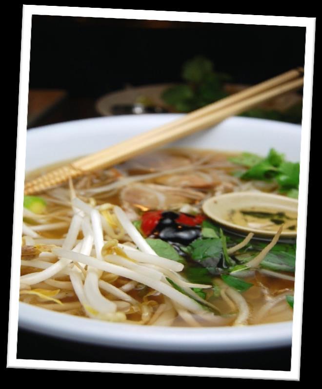 Beef noodle soup/phở Our traditional Phở is a Vietnamese noodle soup, usually served with choice of beef (phở bò)