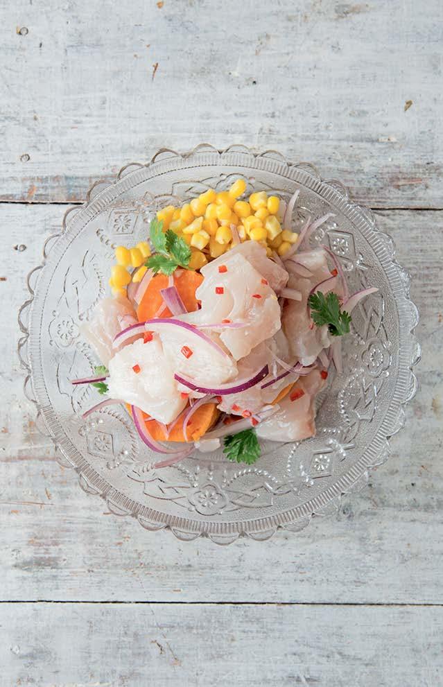 Serves: 4 Preparation Time: 10 minutes Always use firm-fleshed white fish, without skin and bones, to prepare classic ceviche. Avoid oily or fatty varieties of fish.