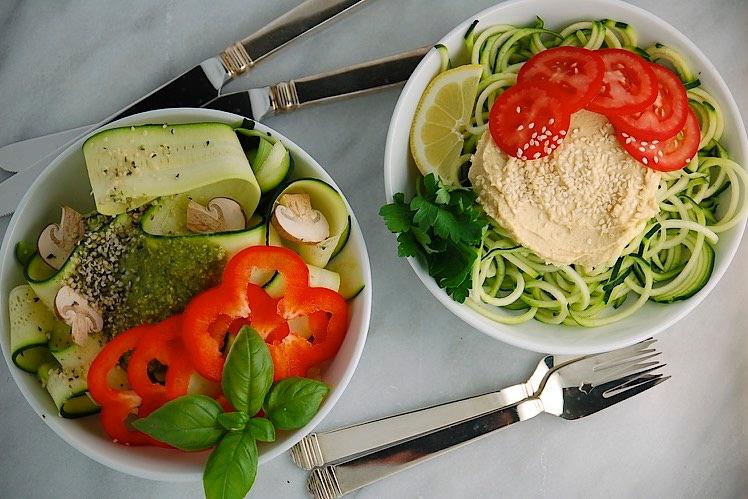 ZUCCHINI NOODLES VEGETABLE NOODLES ALLOW YOU TO ENJOY THE EXPERIENCE OF EATING PASTA PLUS MORE NUTRIENTS WHILE AVOIDING THE BIG INSULIN JAG.