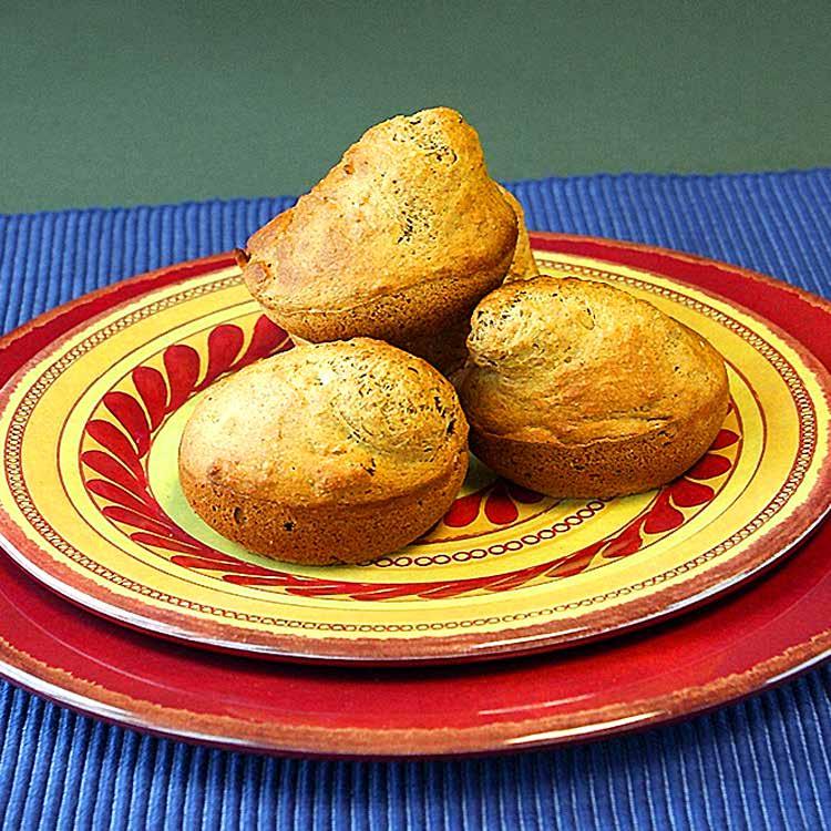 Breads A Harvest of Recipes with USDA Foods Raisin Muffins These moist muffins have a fruity flavor and are full of whole grain goodness. Serve them anytime. The foods in bold type are USDA Foods.