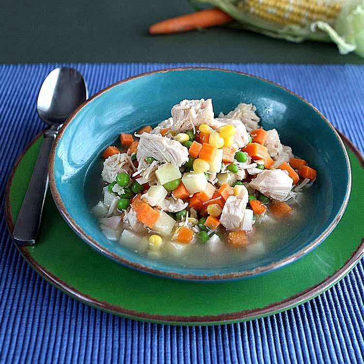 Soups A Harvest of Recipes with USDA Foods Vegetable Soup (with Chicken) This soup can be prepared quickly in one pot for lunch or for dinner. The foods in bold type are USDA Foods.