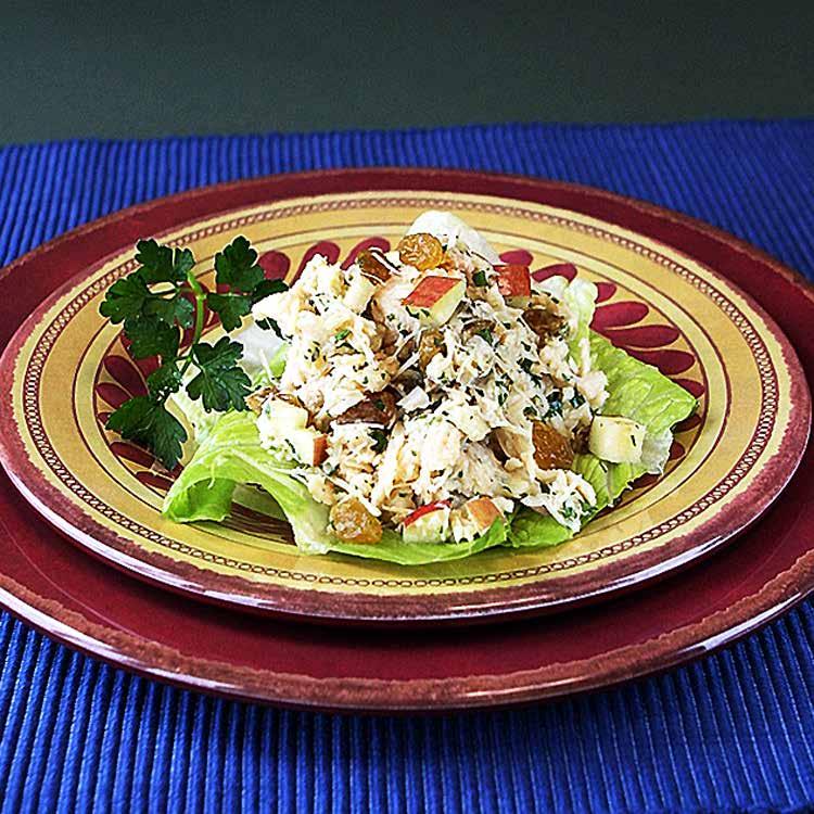 Main Dishes A Harvest of Recipes with USDA Foods Chicken Salad This refreshing and light lunch is easy to make. You can pack this salad for lunch on the run. It can also be served for dinner.