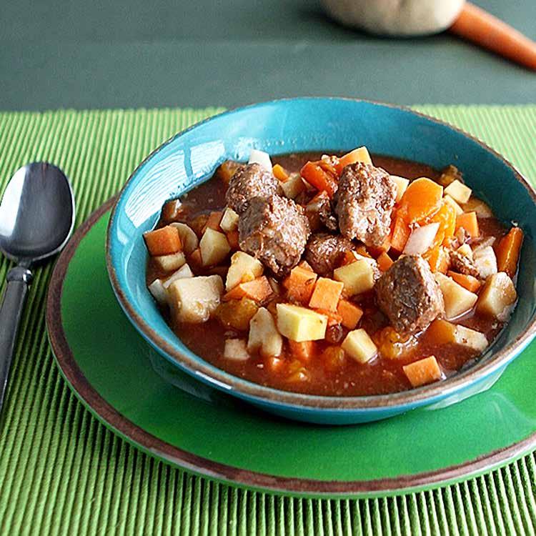 Main Dishes A Harvest of Recipes with USDA Foods Winter Stew Eat your vegetables in this delicious chunky stew. Serve it by itself or with cooked rice, Mash'd Taters (page 58), or macaroni.