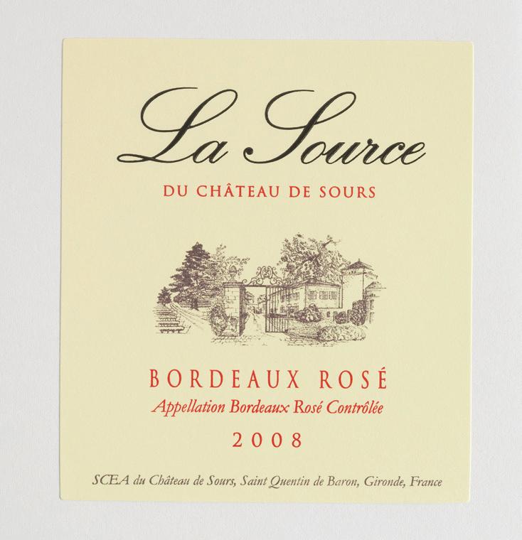 La Source Rose 2008 2008 was another very successful vintage for Chateau de Sours Rose with the harvest commencing on the 15th September in absolutely perfect and glorious warm and sunny conditions.
