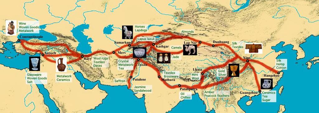 III. The Qin and Han Dynasties C. The Silk Road - a network of roadways used for TRADE 1.