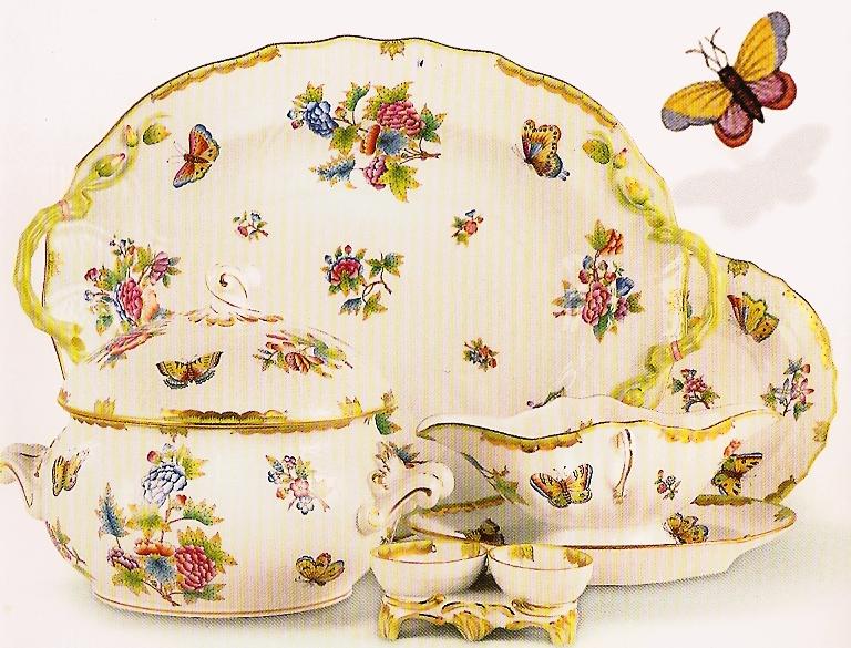 China from Herend The Herend Porcelain Manufaytory has a capacity of producing more than 16,000 varius forms, around 4,000 patterns and their free variations.