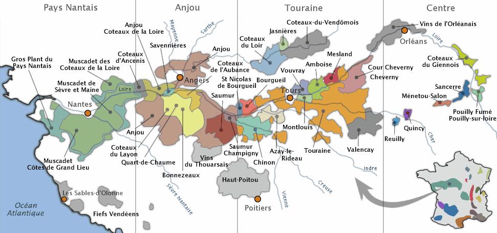 Pouilly-Fumé Smaller Growing Area (1500 acres) Limestone and Clay Fuller Stainless Steel or Neutral Barrel Fermentation Sancerre Larger