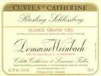 Riesling Grand Cru Schlossberg Cuvée Ste. Catherine 2016 WEINBACH Aromas of orange rind and candied ginger.