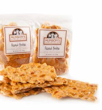 Loaded with freshly roasted peanuts, this buttery, crunchy brittle will take you down memory lane. 9 oz #321 9.