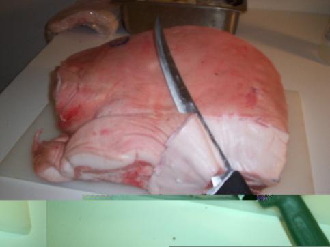 Remove Skin Whole Berkshire Pork Shoulder Peel off skin