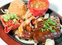Plates from the Grill Served with rice, charro beans, PICANTE CHICKEN OR BEEF FAJITA STEAK Whole piece of fajita steak topped with spicy sauce, melted cheese and cilantro. 10.