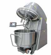 ) 100 kg 150 kg 75 kg 150 kg Dough capacity (up to approx.) 160 kg 240 kg 125 kg 240 kg Bowl content 225 Liter 360 Liter 190 Liter 370 Liter Number of bowl rotations at 50 Hz: 1. speed (mixing) 2.