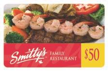 SENIOR S CLUB Receive 10% off any regular priced menu or retail item SMITTY S GIFT CARDS