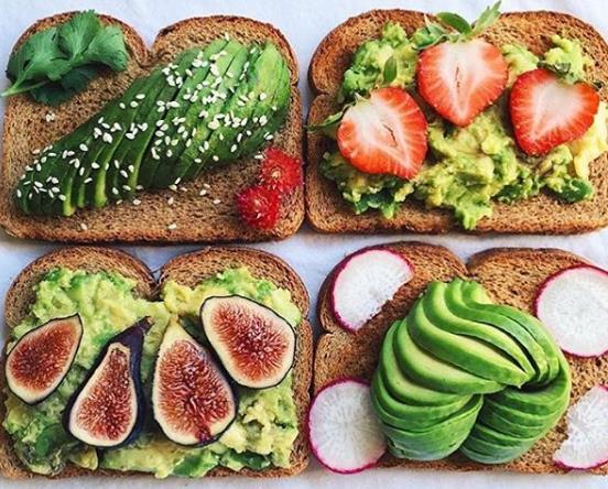 Clockwise from top left: 1) Avocado roses, made by thinly slicing an avocado and rolling it into a rose shape, are all over Instagram.