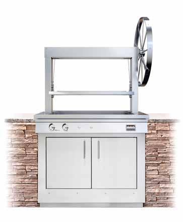 Grill Dimensions K750GB Gaucho Built-in Grill K750GB Wood-fired grilling with grill grate and motorized rotisserie spit that raise and lower above the fire 726 square inches of grilling area Powerful