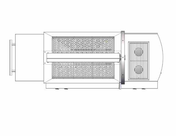 The battery is contained inside this module, which can be accessed from inside the cooktop cabinet on the right side of the grill. Y.