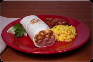 WG Beef, Cheese & Bean Fiesta Burrito CN (5218/5818) Beef, Cheese & Bean Fiesta Burrito Menu (K-8) Beef, cheese & beans all wrapped up in a delicious whole grain rich tortilla for a