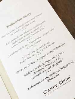 UNIQUE EVENTS AGAIN AND AGAIN, BUT ALWAYS DIFFERENT Carpe Diem Kulinarium-Party Self-service in a gourmet restaurant?