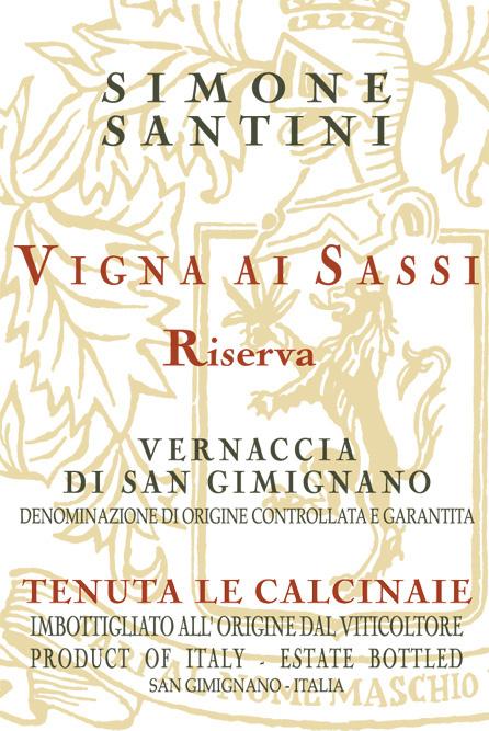 Vernaccia di S. Gimignano Vigna ai Sassi Riserva Appellation: VERNACCIA DI S.