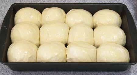 10 Prepare the egg wash and then lightly brush the dough balls with