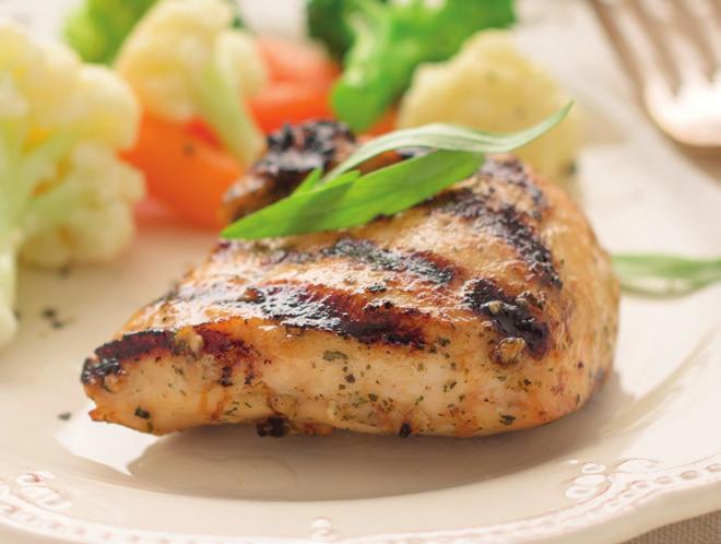 Prepare grill to medium heat. Remove chicken from marinade; discard bag with marinade. Place chicken on grill. 3.