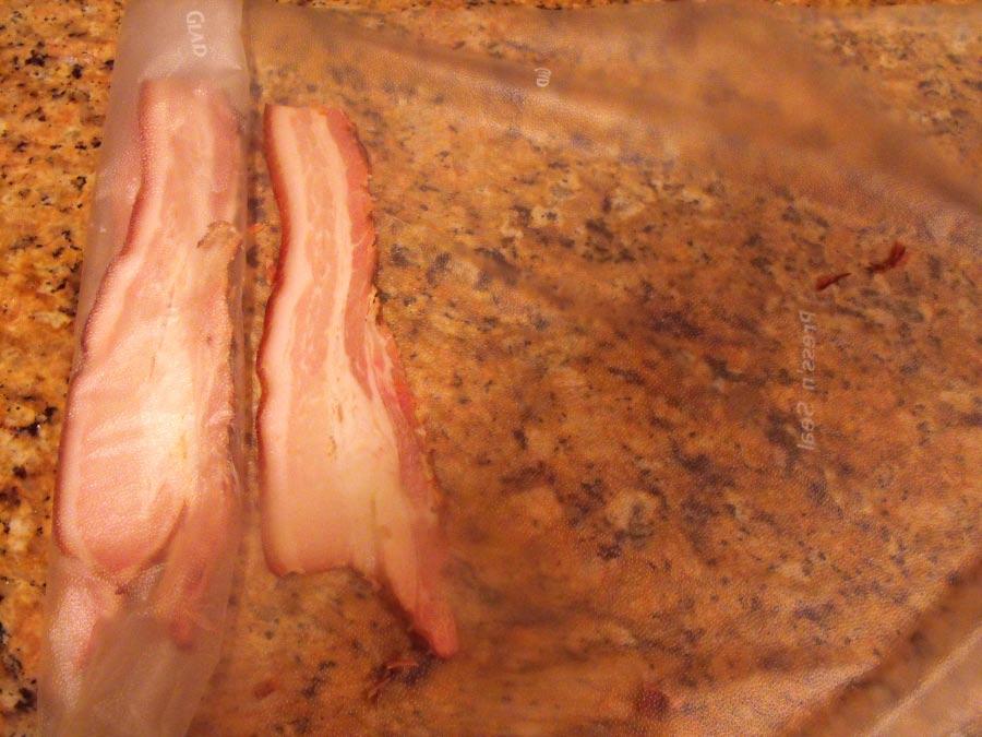 deeper (and more natural) color and not at all pink. Our bacon is colored this way because we didn t add any nitrites, which is what provides the bright pink color.