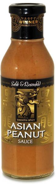 ASIAN PEANUT SAUCE Made from crushed peanuts, this smooth and rich sauce adds an oriental flare. Serve with chicken or over pasta. Dip for skewered beef, chicken and pork.