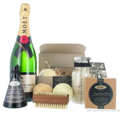 All pamper hampers are packed in wooden gift