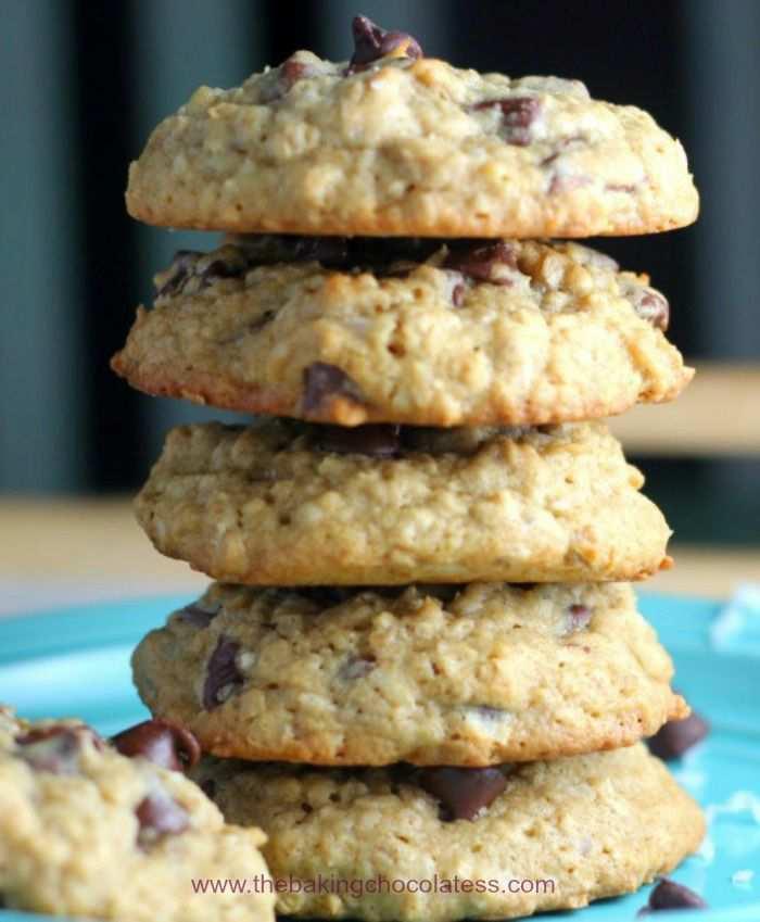 Best Coconut Chocolate Chip Oatmeal Cookies Thick and chewy delish cookies infused with
