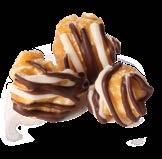 Luscious stripes of dark and white confectioner s chocolate whirled over crispycrunchy caramel corn Jumbo