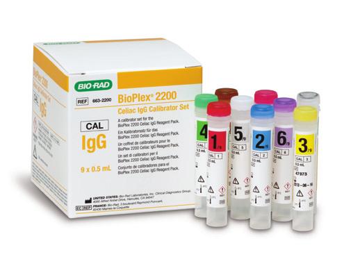 Celiac IgA and IgG Reagent Packs Each reagent pack contains all the necessary reagents (sample diluent, beads and conjugate) to process 100 samples and up to 2 results per sample.