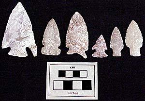 Archaeological Basics Page 49 Point Styles Archaeologists use the shape of projectile points to help give clues to when a particular site might have been occupied.